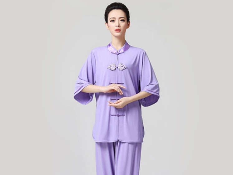Tai Chi Clothing Half-sleeve Casual Style Violet